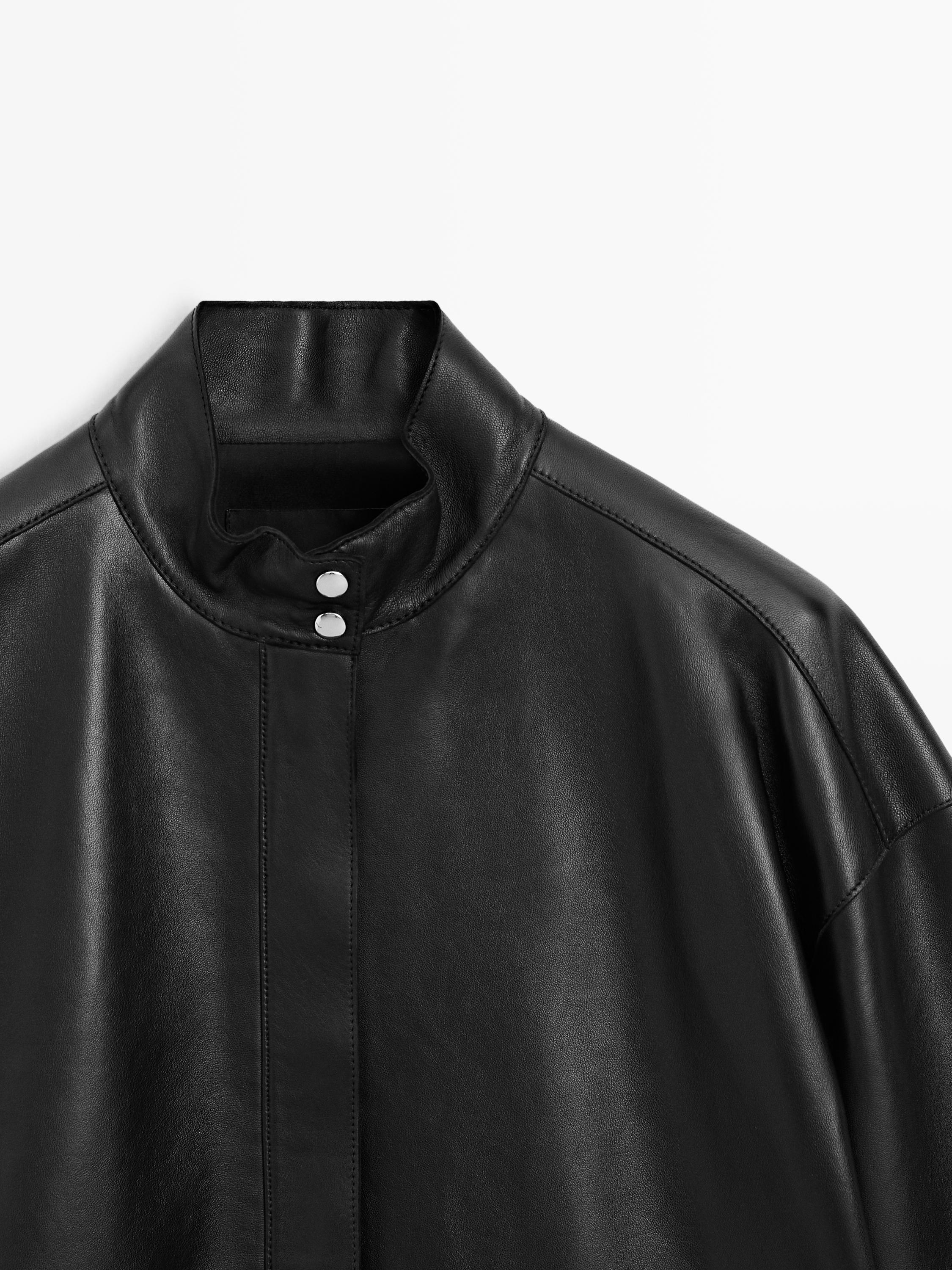 Nappa leather jacket with pocket details